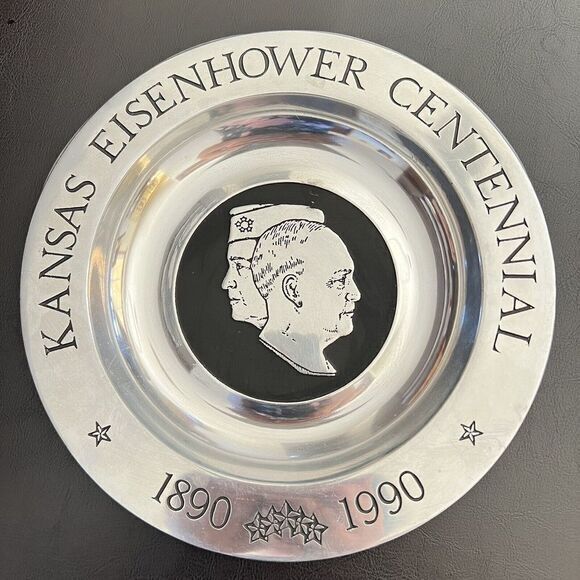 VINTAGE KANSAS EISENHOWER CENTENNIAL 1890 - 1990 COMMEMORATIVE PLATE‎ NUMBER 483 - Picture 1 of 9